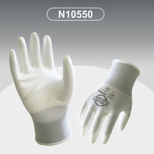 Load image into Gallery viewer, 1 Pair 13-Pin White Nylon PU Coated Palm Gloves Dustproof Anti-Slip Wear-Resistant Mechanical Maintenance Handling Labor Protection Gloves
