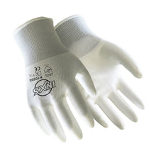 Load image into Gallery viewer, 1 Pair 13-Pin White Nylon PU Coated Palm Gloves Dustproof Anti-Slip Wear-Resistant Mechanical Maintenance Handling Labor Protection Gloves
