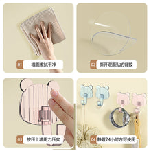 Load image into Gallery viewer, 1Pc Cartoon Punch Free Hook Strong Load-bearing Door Rear Hook Semi Transparent Kitchen Bathroom Wall Hooks
