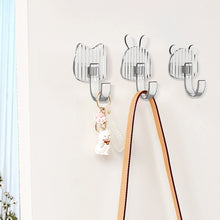 Load image into Gallery viewer, 1Pc Cartoon Punch Free Hook Strong Load-bearing Door Rear Hook Semi Transparent Kitchen Bathroom Wall Hooks
