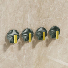 Load image into Gallery viewer, 4PCS Shell Shaped Hook Wall Hanging Punch-Free Seamless Sticky Hooks Towel Clothes Bag Storage Hanger Hook Bedroom Robe Hook Bath Livingroom Kitchen Accessories
