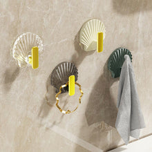 Load image into Gallery viewer, 4PCS Shell Shaped Hook Wall Hanging Punch-Free Seamless Sticky Hooks Towel Clothes Bag Storage Hanger Hook Bedroom Robe Hook Bath Livingroom Kitchen Accessories
