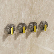 Load image into Gallery viewer, 4PCS Shell Shaped Hook Wall Hanging Punch-Free Seamless Sticky Hooks Towel Clothes Bag Storage Hanger Hook Bedroom Robe Hook Bath Livingroom Kitchen Accessories
