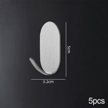 Load image into Gallery viewer, 5Pcs Carbon Steel Wall Mounted Hooks Towel Hook Rustproof Hook Hanger Coat Rack Clothes Hook Bedroom Kitchen Bathroom Accessories
