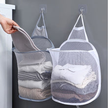 Load image into Gallery viewer, 1Pc Collapsible Wall Hanging Laundry Basket Multi-Functional Storage Bag Bathroom Perforation-Free Mesh Cloth Clothes Hanging Object
