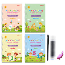Load image into Gallery viewer, Reusable English Groove Magic Copybook Drawing Toys for Children Montessori Pen Control Training Writing Learning Educational Toy
