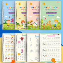 Load image into Gallery viewer, Reusable English Groove Magic Copybook Drawing Toys for Children Montessori Pen Control Training Writing Learning Educational Toy
