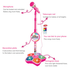 Load image into Gallery viewer, Kids Microphone with Stand Karaoke Song Music Toys Musical Educational Instrument Toy Christmas Gift for Children Girl Boy
