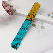 Load image into Gallery viewer, Shiny Glitter Slap Bracelet Two Color Change Wrist Strap Kid Friendship Couples Bracelets New Year Party Decoration
