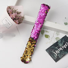 Load image into Gallery viewer, Shiny Glitter Slap Bracelet Two Color Change Wrist Strap Kid Friendship Couples Bracelets New Year Party Decoration
