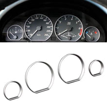 Load image into Gallery viewer, 4Pcs Chrome Car Gauge Dash Circle Styling Cover Trim Speedometer AC Rings for BMW E46 M M3 98-07 Interior Accessories
