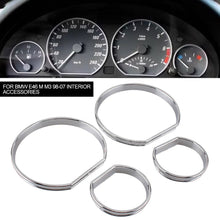 Load image into Gallery viewer, 4Pcs Chrome Car Gauge Dash Circle Styling Cover Trim Speedometer AC Rings for BMW E46 M M3 98-07 Interior Accessories
