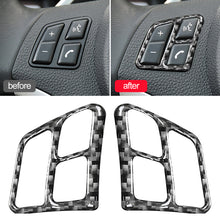 Load image into Gallery viewer, 2Pcs Car Steering Wheel Buttons Cover Trim Sticker Carbon Fiber For BMW 3 Series E90 2005 - 2012
