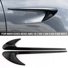 Load image into Gallery viewer, 2Pcs Car Side Sticker Vent Fender Trim Emblem Blade Logo Trim For Mercedes Benz AMG V8 C200 C300 E300 E400 W213
