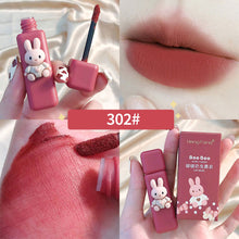 Load image into Gallery viewer, Cute Cartoon Red Matte Velvet Lip Gloss Liquid Lipstick Lasting Elegant Mud Lip Mousse Non-stick Cup Lip Tint Clay Makeup
