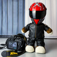 Load image into Gallery viewer, Motorcycle Creative Bear Plush Toys Stuffed Bear with Helmet Jacket Clothes Plush Dolls Soft Pillow Kids Boys Gift Present Pet Toys
