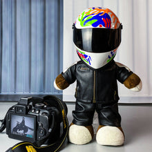 Load image into Gallery viewer, Motorcycle Creative Bear Plush Toys Stuffed Bear with Helmet Jacket Clothes Plush Dolls Soft Pillow Kids Boys Gift Present Pet Toys
