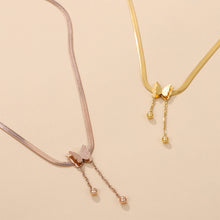 Load image into Gallery viewer, Stainless Steel Frosted Butterfly Pendant Necklace Bracelet Fashionable Niche Titanium Steel Tassel Necklace Women Jewelry
