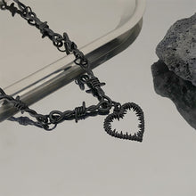 Load image into Gallery viewer, Thorn Heart Pendant Necklace Personalized Punk Couple Heart Shaped Pendant Alloy Thorn Necklace Jewelry for Women
