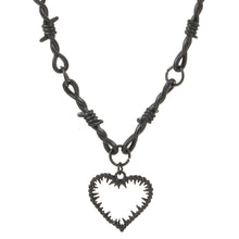 Load image into Gallery viewer, Thorn Heart Pendant Necklace Personalized Punk Couple Heart Shaped Pendant Alloy Thorn Necklace Jewelry for Women
