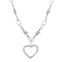 Load image into Gallery viewer, Thorn Heart Pendant Necklace Personalized Punk Couple Heart Shaped Pendant Alloy Thorn Necklace Jewelry for Women
