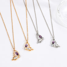 Load image into Gallery viewer, Magnetic Butterfly Pendant Necklace Bracelet Fashionable Niche Patchwork Pendant Necklace Collarbone Chain Jewelry
