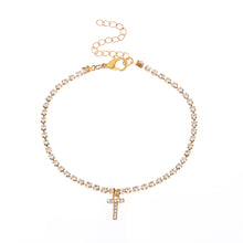 Load image into Gallery viewer, Fashion Creative Letter Pendant Rhinestone Anklet Alloy Shiny Beach Ankle Chain Foot Jewelry Accessory for Women
