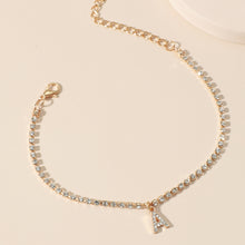 Load image into Gallery viewer, Fashion Creative Letter Pendant Rhinestone Anklet Alloy Shiny Beach Ankle Chain Foot Jewelry Accessory for Women
