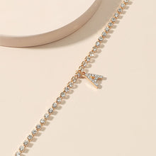 Load image into Gallery viewer, Fashion Creative Letter Pendant Rhinestone Anklet Alloy Shiny Beach Ankle Chain Foot Jewelry Accessory for Women
