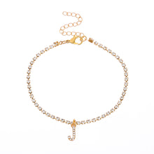 Load image into Gallery viewer, Fashion Creative Letter Pendant Rhinestone Anklet Alloy Shiny Beach Ankle Chain Foot Jewelry Accessory for Women
