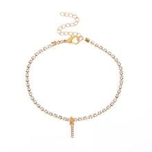 Load image into Gallery viewer, Fashion Creative Letter Pendant Rhinestone Anklet Alloy Shiny Beach Ankle Chain Foot Jewelry Accessory for Women
