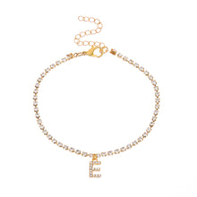 Load image into Gallery viewer, Fashion Creative Letter Pendant Rhinestone Anklet Alloy Shiny Beach Ankle Chain Foot Jewelry Accessory for Women
