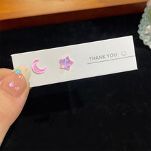 Load image into Gallery viewer, Sweet Compact Colorful Star Moon Earrings Shiny Versatile Ear Studs Earrings Women Jewelry Accessories
