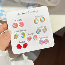 Load image into Gallery viewer, Colorful Sweet Earrings Simple Versatile Stone Butterfly Love Ear Studs Earrings Women Jewelry Accessories
