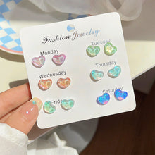 Load image into Gallery viewer, Colorful Sweet Earrings Simple Versatile Stone Butterfly Love Ear Studs Earrings Women Jewelry Accessories
