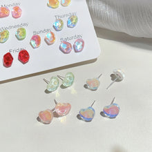 Load image into Gallery viewer, Colorful Sweet Earrings Simple Versatile Stone Butterfly Love Ear Studs Earrings Women Jewelry Accessories
