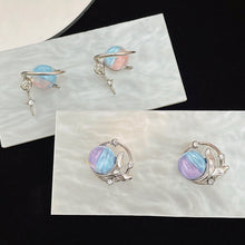Load image into Gallery viewer, Fantasy Planet Fishtail Earrings Temperamental Niche Sea Salt Blue Clear Ear Studs Earrings Women Ear Jewelry

