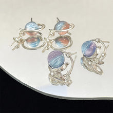 Load image into Gallery viewer, Fantasy Planet Fishtail Earrings Temperamental Niche Sea Salt Blue Clear Ear Studs Earrings Women Ear Jewelry
