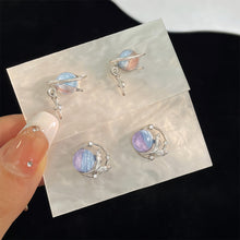 Load image into Gallery viewer, Fantasy Planet Fishtail Earrings Temperamental Niche Sea Salt Blue Clear Ear Studs Earrings Women Ear Jewelry

