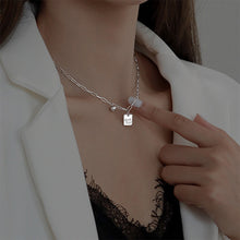 Load image into Gallery viewer, Lucky Little Square Pendant Necklace Bracelet Temperamental Niche Alloy Collarbone Chain Bracelet Women Jewelry

