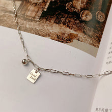Load image into Gallery viewer, Lucky Little Square Pendant Necklace Bracelet Temperamental Niche Alloy Collarbone Chain Bracelet Women Jewelry
