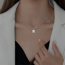 Load image into Gallery viewer, Lucky Little Square Pendant Necklace Bracelet Temperamental Niche Alloy Collarbone Chain Bracelet Women Jewelry
