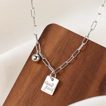 Load image into Gallery viewer, Lucky Little Square Pendant Necklace Bracelet Temperamental Niche Alloy Collarbone Chain Bracelet Women Jewelry
