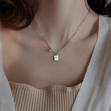Load image into Gallery viewer, Lucky Little Square Pendant Necklace Bracelet Temperamental Niche Alloy Collarbone Chain Bracelet Women Jewelry
