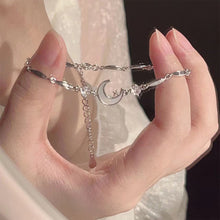 Load image into Gallery viewer, Niche Exquisite Moon Bracelet Versatile Simple Shiny Silvery Alloy Bracelet Women Hand Jewelry Accessory
