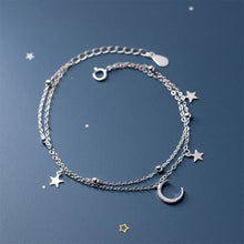 Load image into Gallery viewer, Double Layer Sweet Star Moon Bracelet Temperamental Versatile Alloy Silvery Bracelet Women Hand Jewelry
