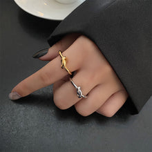 Load image into Gallery viewer, Simple Fashionable Twist Ring Opening Adjustable Silver Gold Alloy Ring Niche Women Jewelry Accessory
