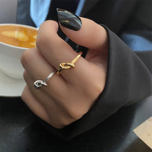 Load image into Gallery viewer, Simple Fashionable Twist Ring Opening Adjustable Silver Gold Alloy Ring Niche Women Jewelry Accessory
