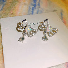 Load image into Gallery viewer, Zircon Heart Bow Drop Pendant Earrings Fashionable Temperamental Ear Studs Earrings Women Ear Jewelry
