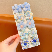 Load image into Gallery viewer, 10pcs Fabirc Flower Hair Tie Girls Ponytail Elastic Hair Bands Kids Hair Accessories Children Hair Ties Baby Headwear
